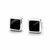 Handmade Whitby Jet and sterling silver deep square stud earrings