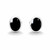 Hand crafted large Whitby jet and sterling silver oval stud earrings