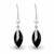Handmade Whitby Jet and Sterling Silver Marquise Drop Earrings