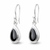 Whitby Jet and Sterling Silver Teardrop drop earrings