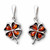 Baltic Cognac amber and sterling silver four leaf clover drop earrings