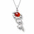 Sterling silver sunflower pendant necklace set with oval Baltic cognac amber 