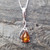 Sterling Silver Cognac Amber Teardrop Pendant Necklace 056AMB Sterling Silver Cognac Amber Teardrop Pendant Necklace 056AMB