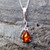 Sterling silver pendant necklace with Baltic amber teardrop gemstone