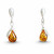Sterling silver earrings with cognac amber teardrop stones