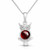 Sterling silver owl pendant with cognac amber and cubic zirconia