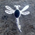 Small 925 sterling silver dragonfly pin brooch with oval Whitby Jet stone