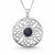 Hand crafted large sterling silver round Celtic Pendant with Whitby Jet cabochon