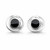 Large hand crafted Whitby Jet and 925 silver round spiral stud earrings