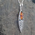 Contemporary large fancy marquise 925 silver necklace with Baltic amber stone