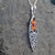 Contemporary large fancy marquise 925 silver necklace with Baltic amber stone
