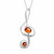 Large sterling silver treble clef pendant necklace with Baltic cognac amber stones