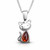 Baltic cognac amber and sterling silver small cat pendant necklace