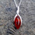 sterling silver and marquise cut Baltic cognac amber pendant necklace