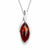 sterling silver and marquise cut Baltic cognac amber pendant necklace