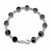 Handmade 925 Sterling silver and Whitby Jet multistone round stone contemporary bracelet