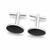 Sterling silver swivel bar cufflinks with oval Whitby Jet stones