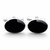 Hand crafted gents 925 silver oval cufflinks with natural black stones