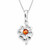 Baltic cognac amber and 925 sterling silver four leaf clover necklace