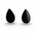Large hand crafted Whitby Jet and sterling silver teardrop stud earrings