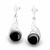 Hand crafted 925 sterling silver twist drop earrings with round Whitby Jet stones