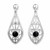 Large hand crafted sterling silver rope edge filigree earrings with round Whitby Jet stone