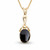 9ct yellow gold Celtic necklace with oval Whitby Jet stone handcrafted in Whitby