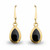 Whitby Jet and 9ct gold teardrop drop earrings