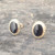 Hand crafted Whitby Jet and 9ct gold oval rope edge stud earrings