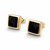 9ct gold square stud earrings with Whitby Jet