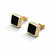 Handmade Whitby Jet and gold square studs