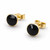 Handmade Whitby Jet 9ct gold small round 5mm stud earrings