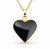 Handmade Whitby Jet and 9ct gold heart pendant on gold curb chain