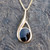 Asymmetrical 9ct gold necklace with hand carved oval Whitby Jet stone