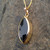 Hand crafted Whitby Jet and 9ct gold marquise necklace