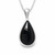 Hand crafted Medium Whitby Jet and sterling silver peardrop pendant necklace 