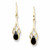 Whitby Jet and 9ct gold drop earrings with teardrop shaped stone