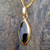 Medium marquise gold and Whitby Jet pendant