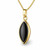 Medium marquise gold and Whitby Jet pendant