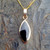 Luxury 9ct gold and Whitby Jet marquise necklace