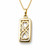 Oblong gold and Jet necklace with two hearts detailing on reverse