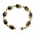 Whitby Jet 9ct gold leaf oval stone bracelet