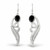 Large hand crafted sterling silver and Whitby Jet feather drop earrings