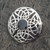 Circular 925 silver and Whitby Jet Celtic pin