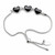 Hand crafted Whitby Jet and 925 sterling silver hearts sliding bracelet