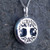 Whitby Jet and sterling silver tree of life pendant