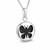 Reversible Whitby Jet and 925 sterling silver butterfly cut out necklace