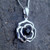 Hand crafted 925 silver rose pendant on 18 inch curb chain with gift box