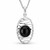 Contemporary 925 sterling silver oval Whitby Jet cabochon pendant