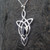 Long Whitby Jet and 925 silver Celtic inspired necklace